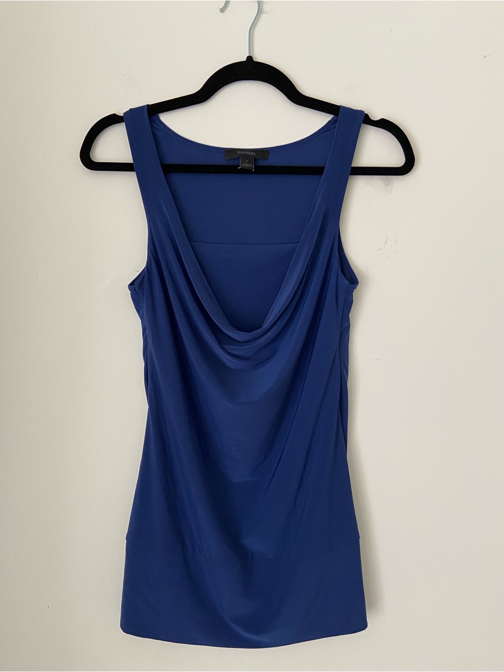 Express Women’s Size S Navy Blue Cowl Neck Sleeveless Tunic Tank Top